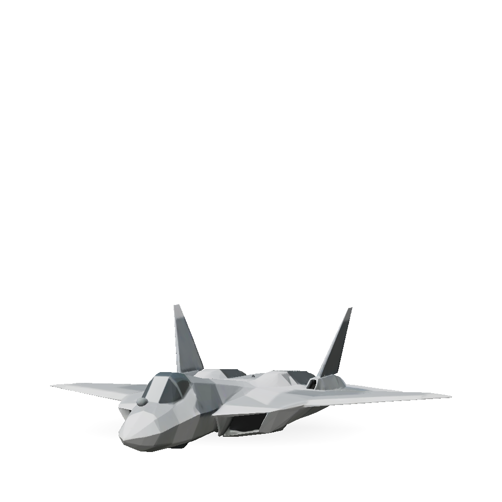 3D Model: low poly fighter jet in gray shades