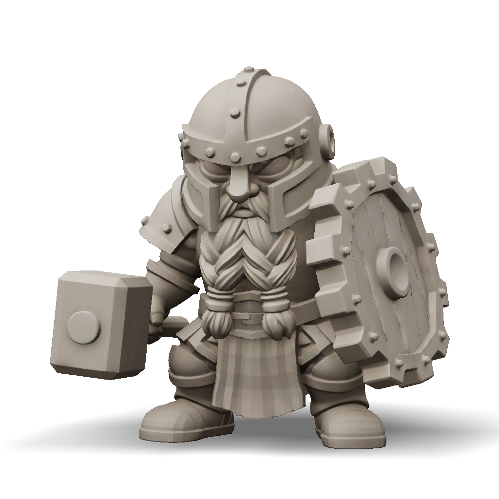 3D Model: 3d model of a chibi Dwarf Warrior male large oversized head ...
