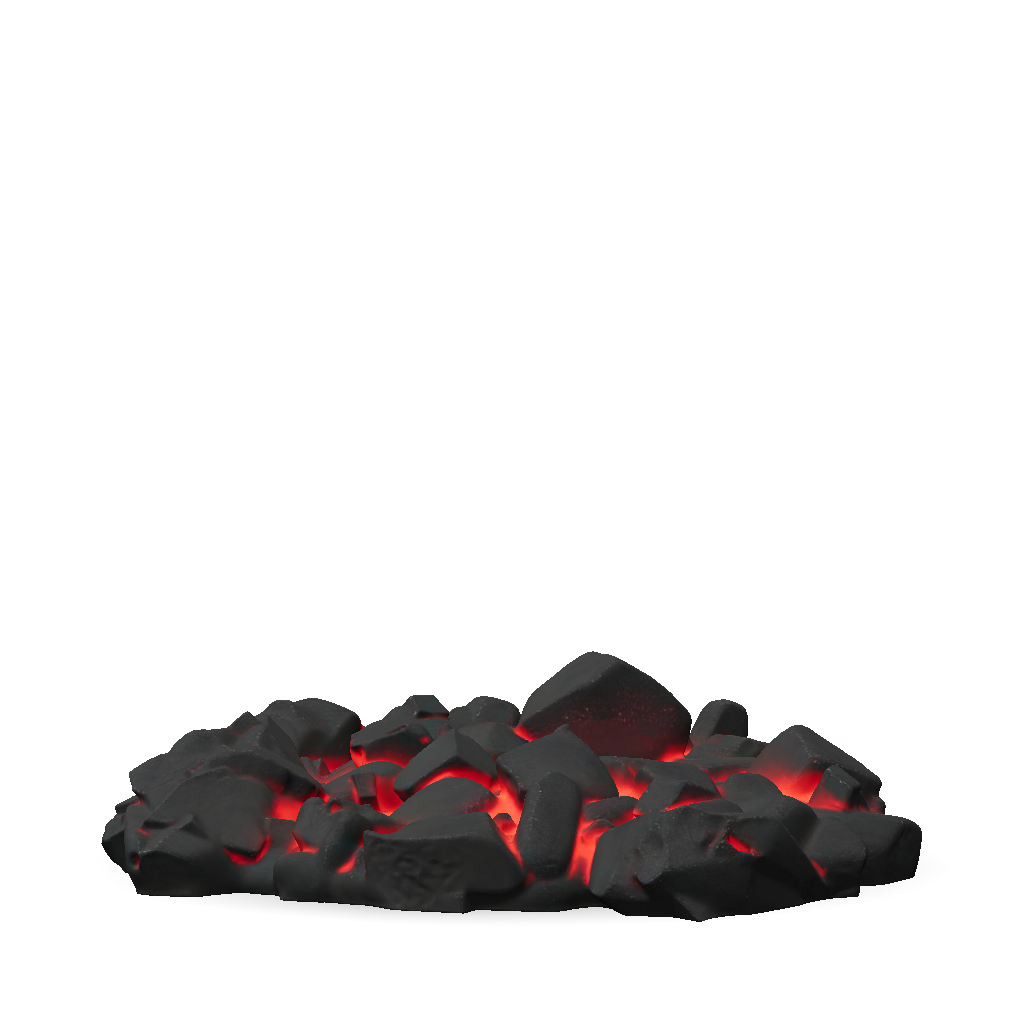 3D Model: lava rocks with glowing molten cracks and dark volcanic texture