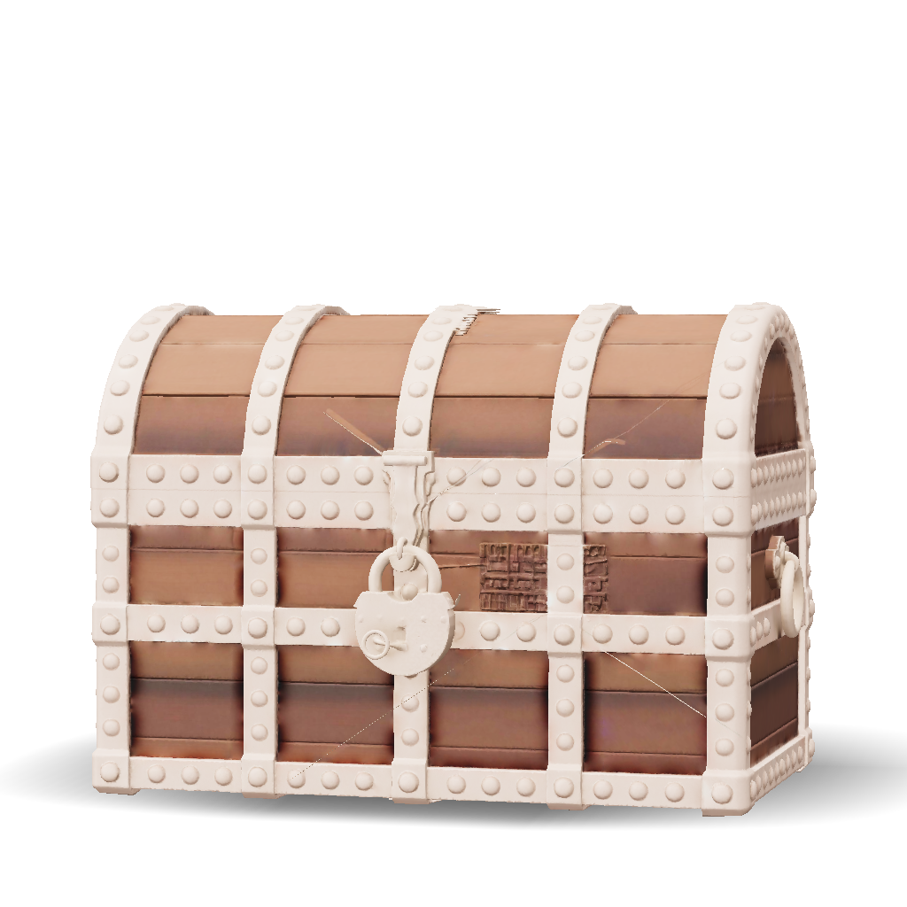 3D Model: treasure chest wooden panels with copper rivets and metal ...