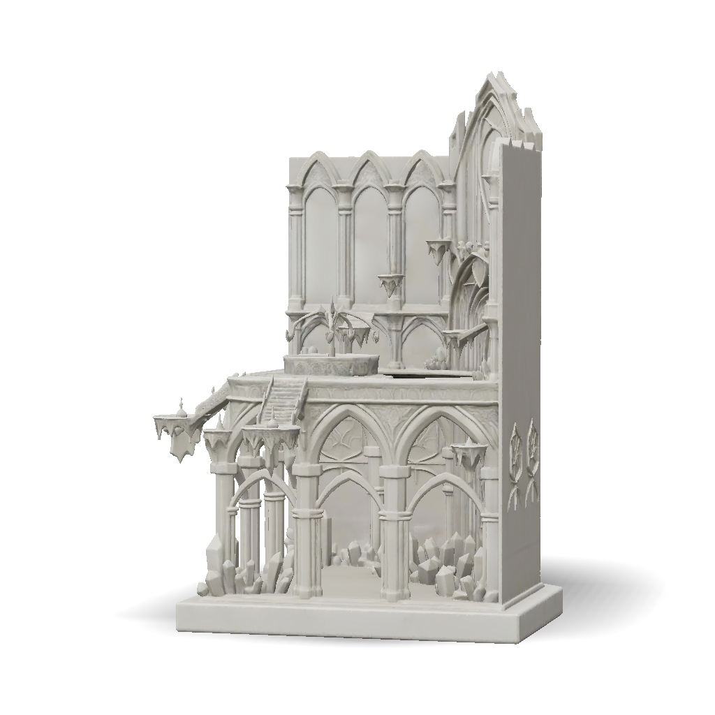 3D Model: Gothic cathedral interior architectural model with arches ...