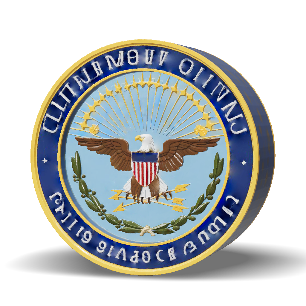 3D Model: Department of War seal featuring an eagle shield laurel and ...
