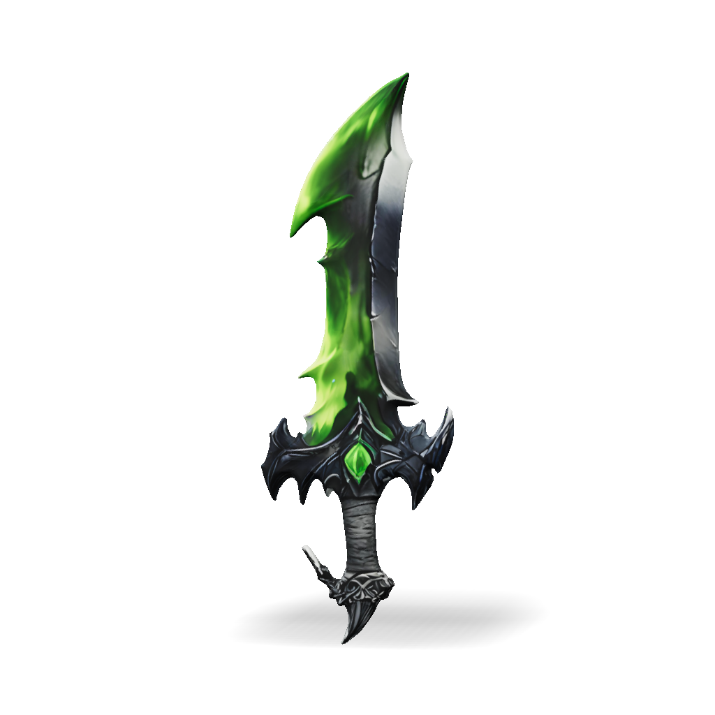 3D Model: dagger with glowing green blade dark metallic hilt with ...
