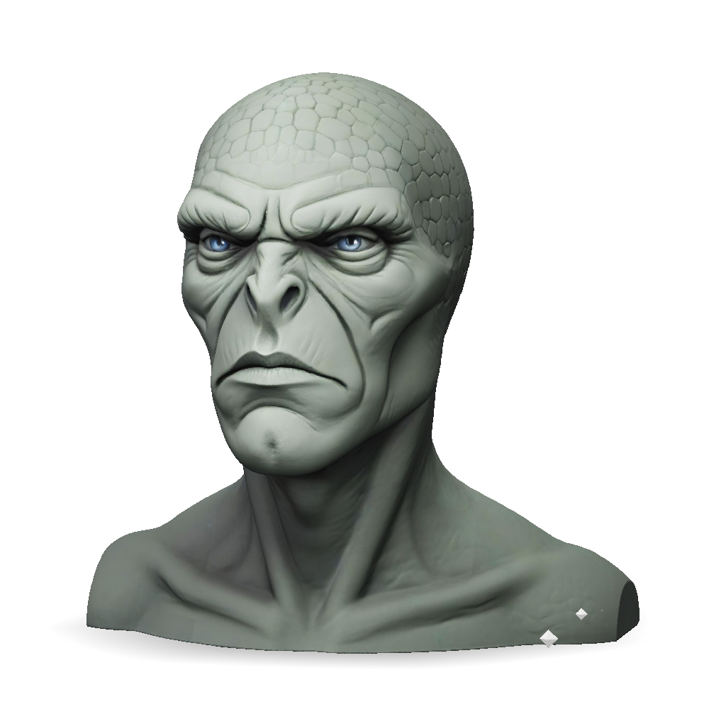 3D Model: faceless humanoid head and upper torso with smooth sculpted ...