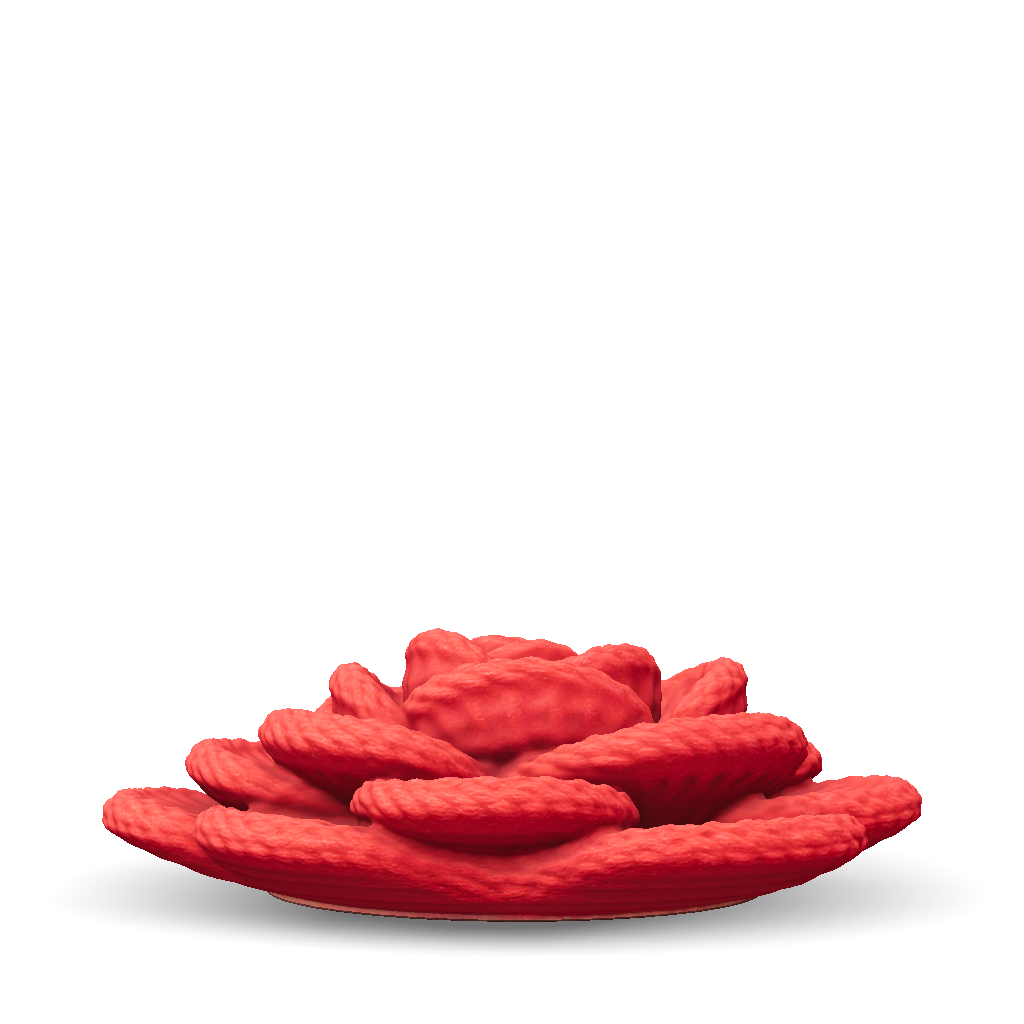 3D Model: red braided rope flower sculpture with braided texture and ...