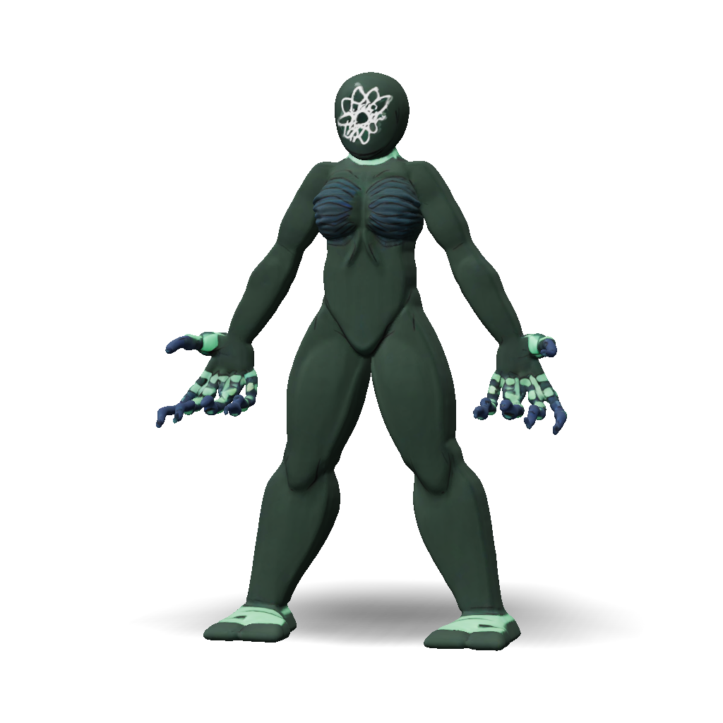 3D Model: alien humanoid creature with rib armor and clawed hands dark ...