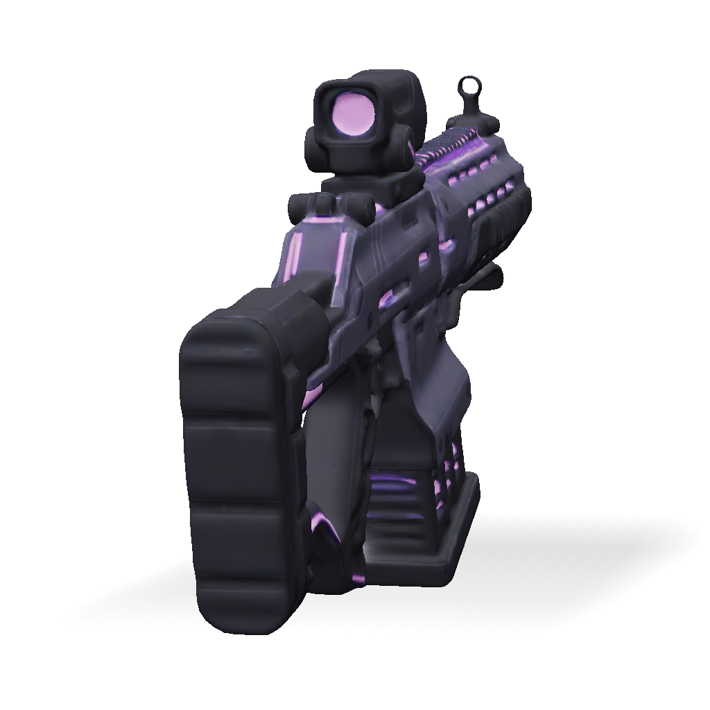 Futureistic Neon Rifle 3D Model: futuristic rifle with purple neon accents sci fi weapon gray ...