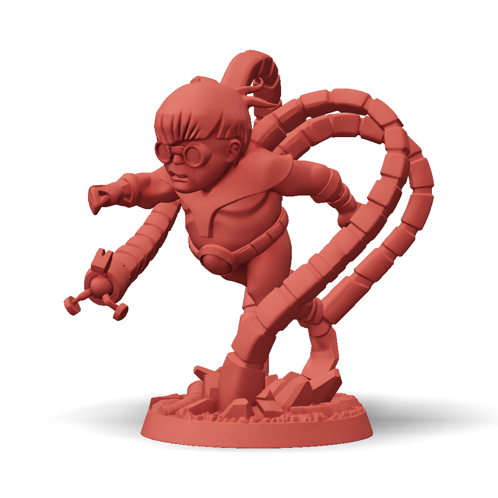 3D Model: red tentacled armored creature with multiple segmented ...