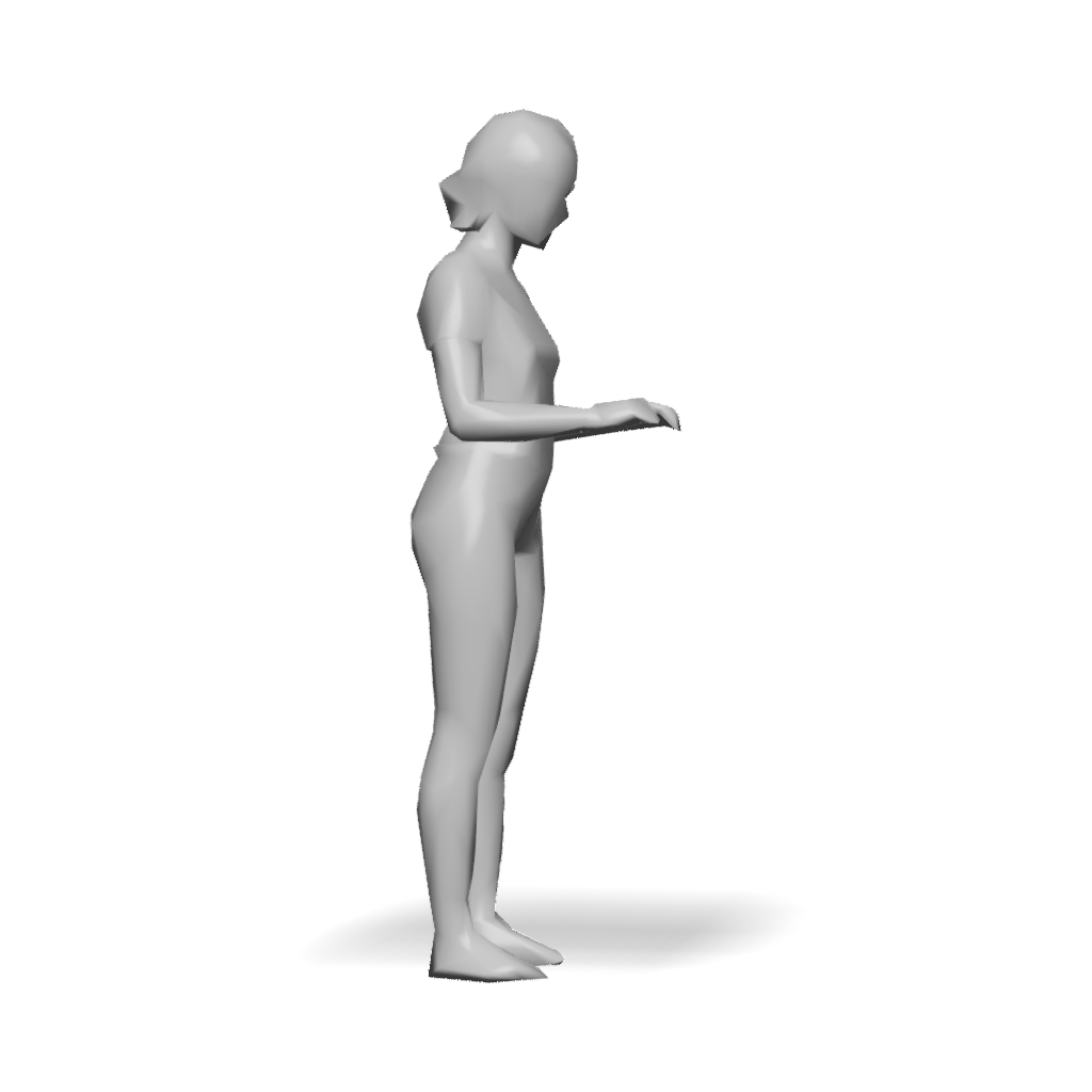 3D Model: standing female figure model with realistic human proportions ...