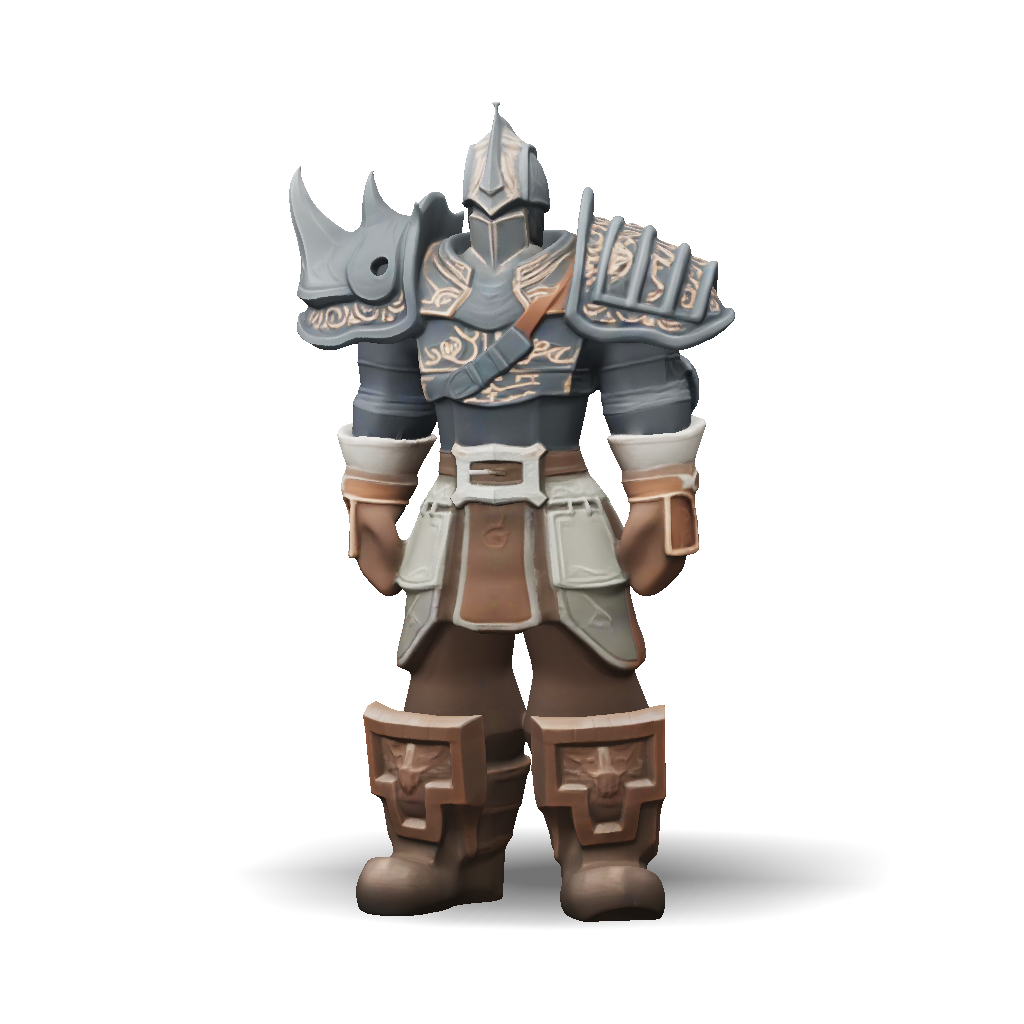 3D Model: ornate armored knight figure with gold filigree on dark armor ...