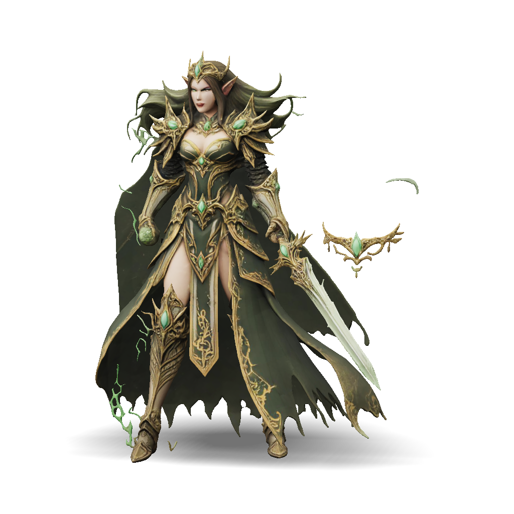 Fantasy Armor 3D Model: Armored Fantasy Warrior With Ornate Gold And ...