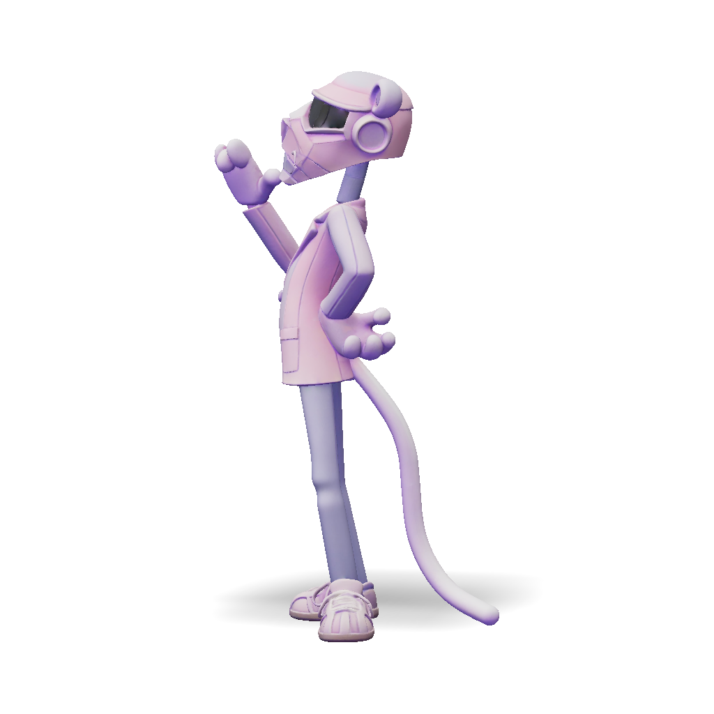 3D Model: alien humanoid character with futuristic helmet pink and blue ...