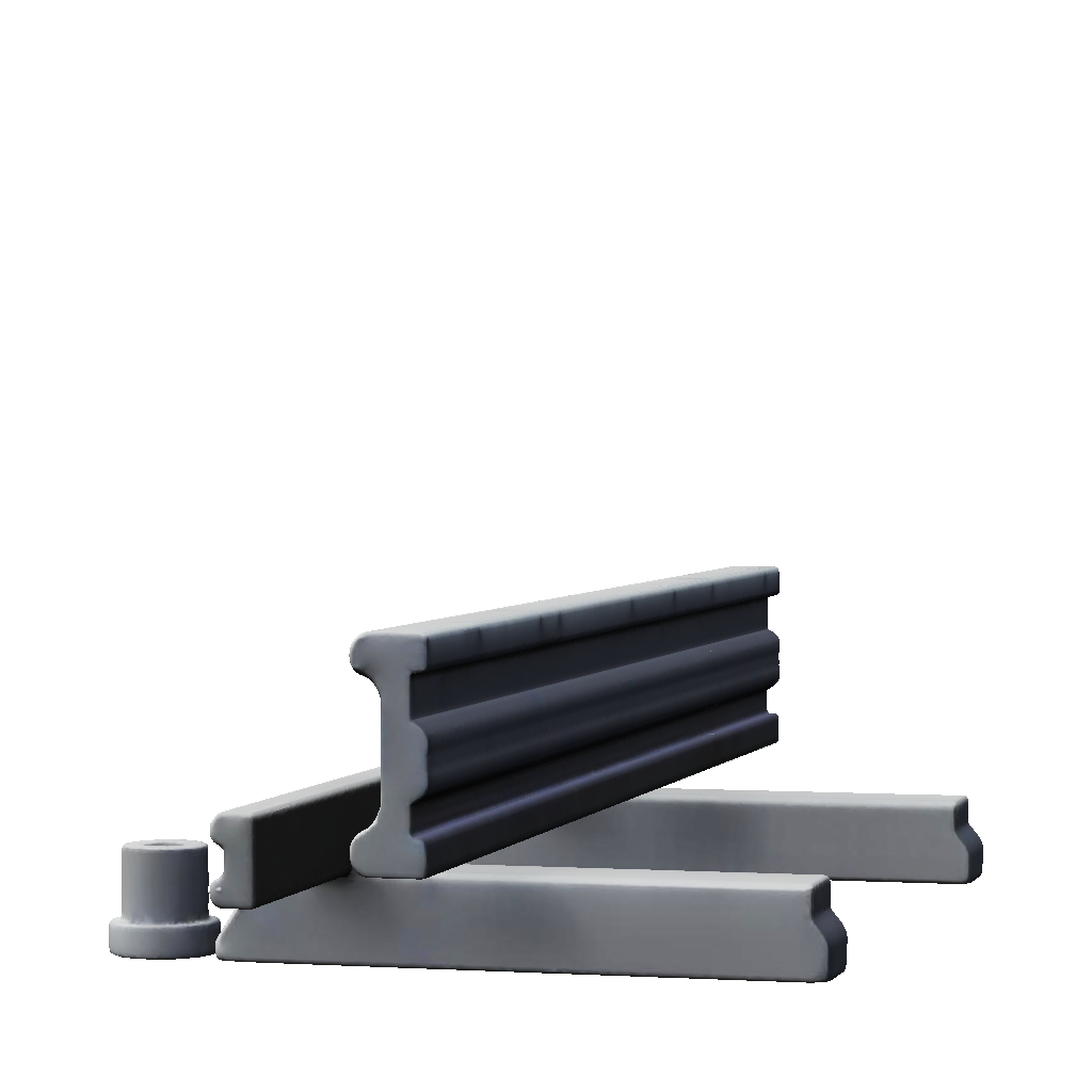 Model Steel Rails 3D Model: Engineering CAD style 3D model industrial railway rail ...