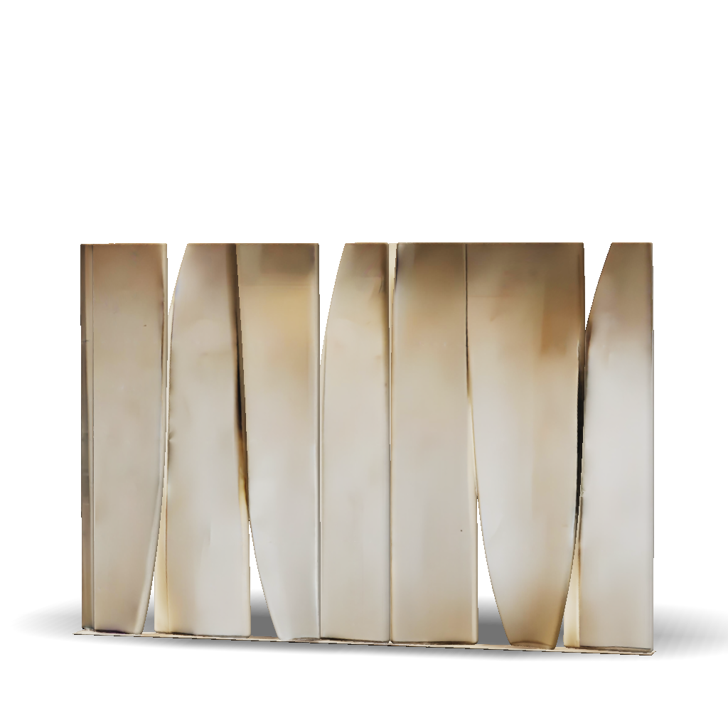 3D Model: curved vertical backlit architectural panels white and beige ...