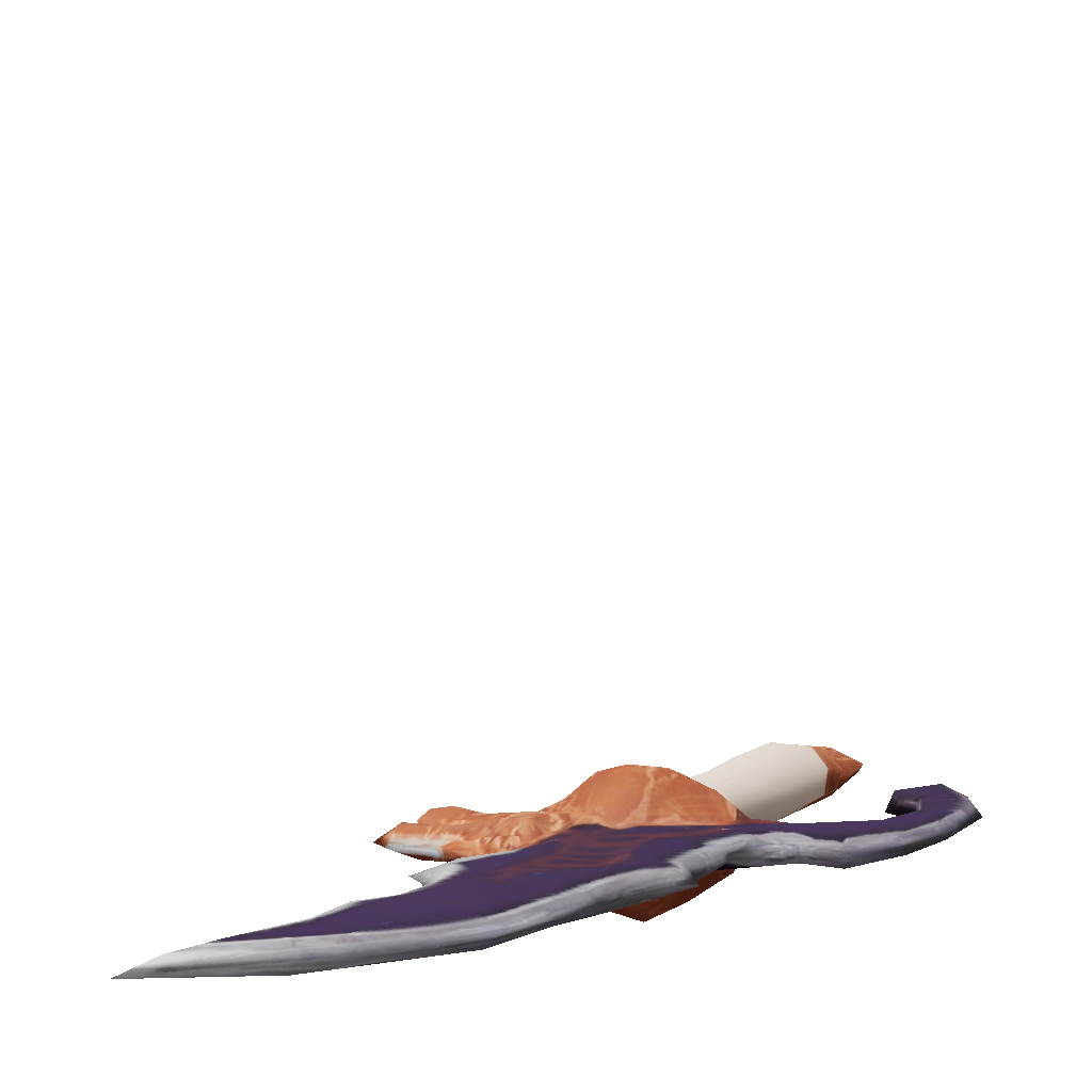 3D Model: dagger with purple blade and ornate bronze hilt in a fantasy ...