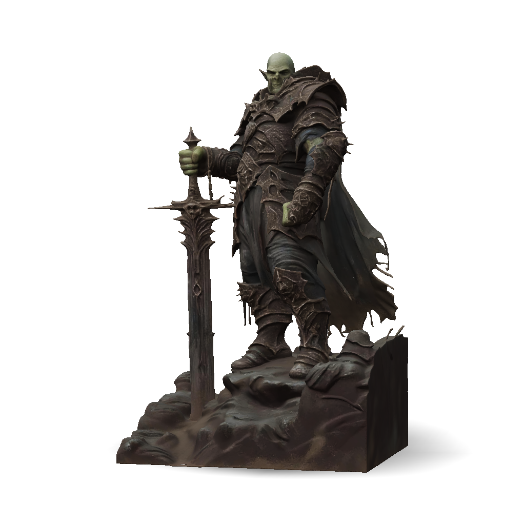 3D Model: Dark armored knight with ornate spiked armor wielding a ...