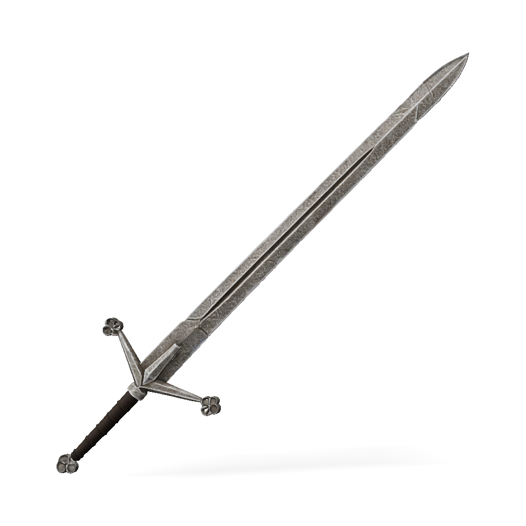 Medieval Sword 3D Model, Download Free Medieval Sword With Long Double ...