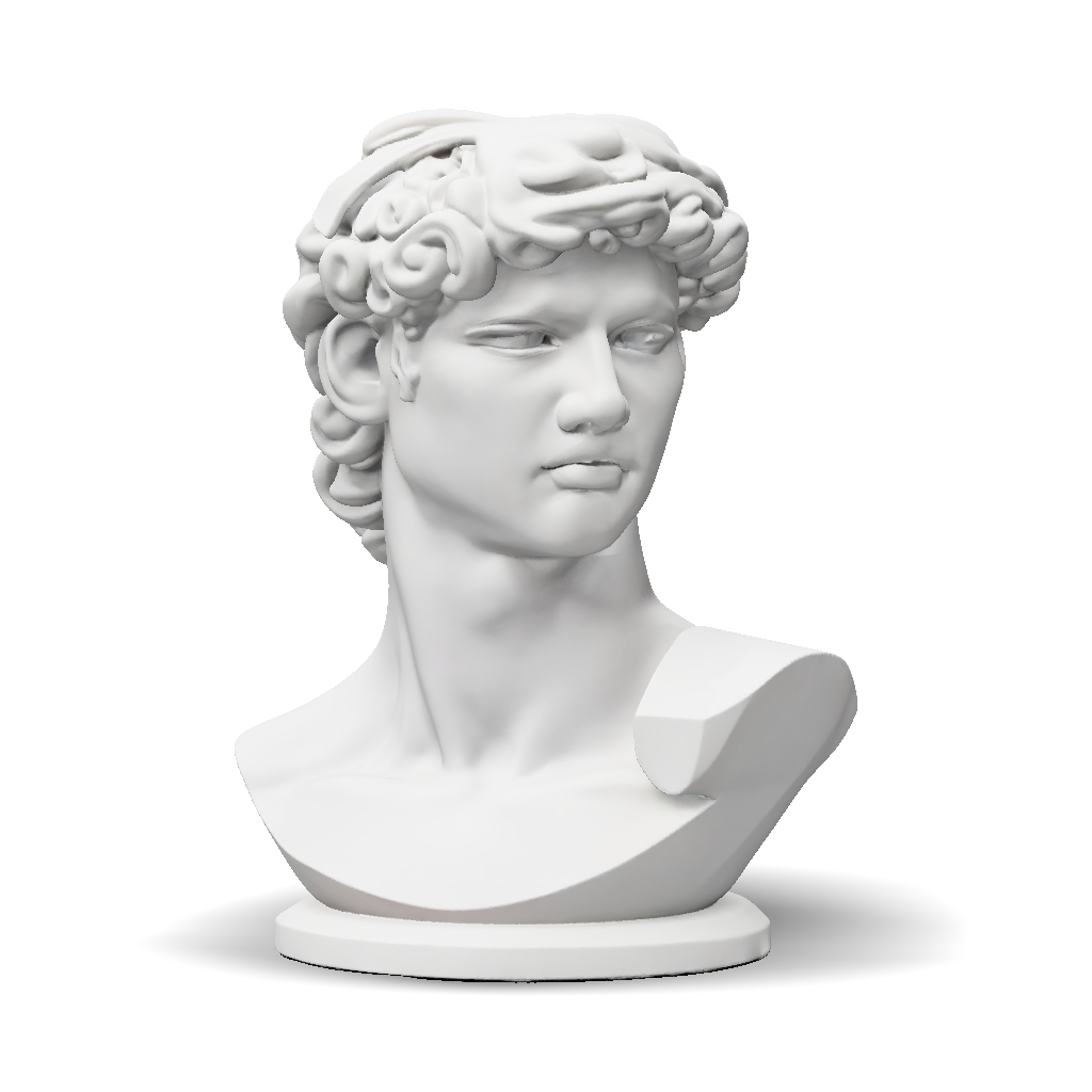 3D Model: classical bust in white marble with partial missing head