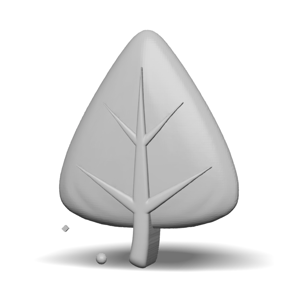 3D Model: make a simple leaf that is more or so triangular and overll ...