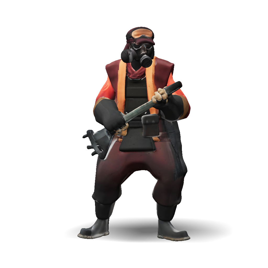 3D Model: Pyro character from Team Fortress 2 with red suit and gas ...