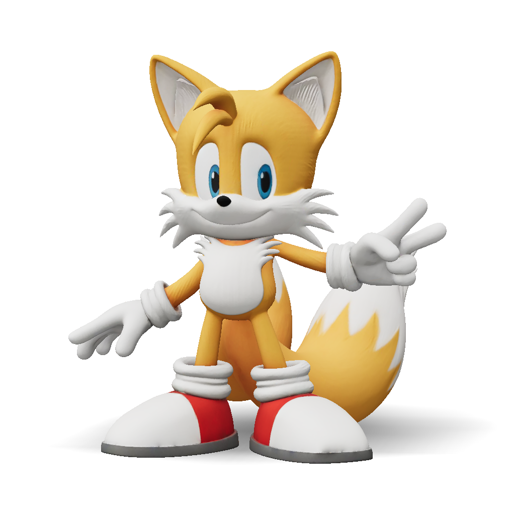 3D Model: Tails the fox from Sonic the Hedgehog twin tailed cartoon ...