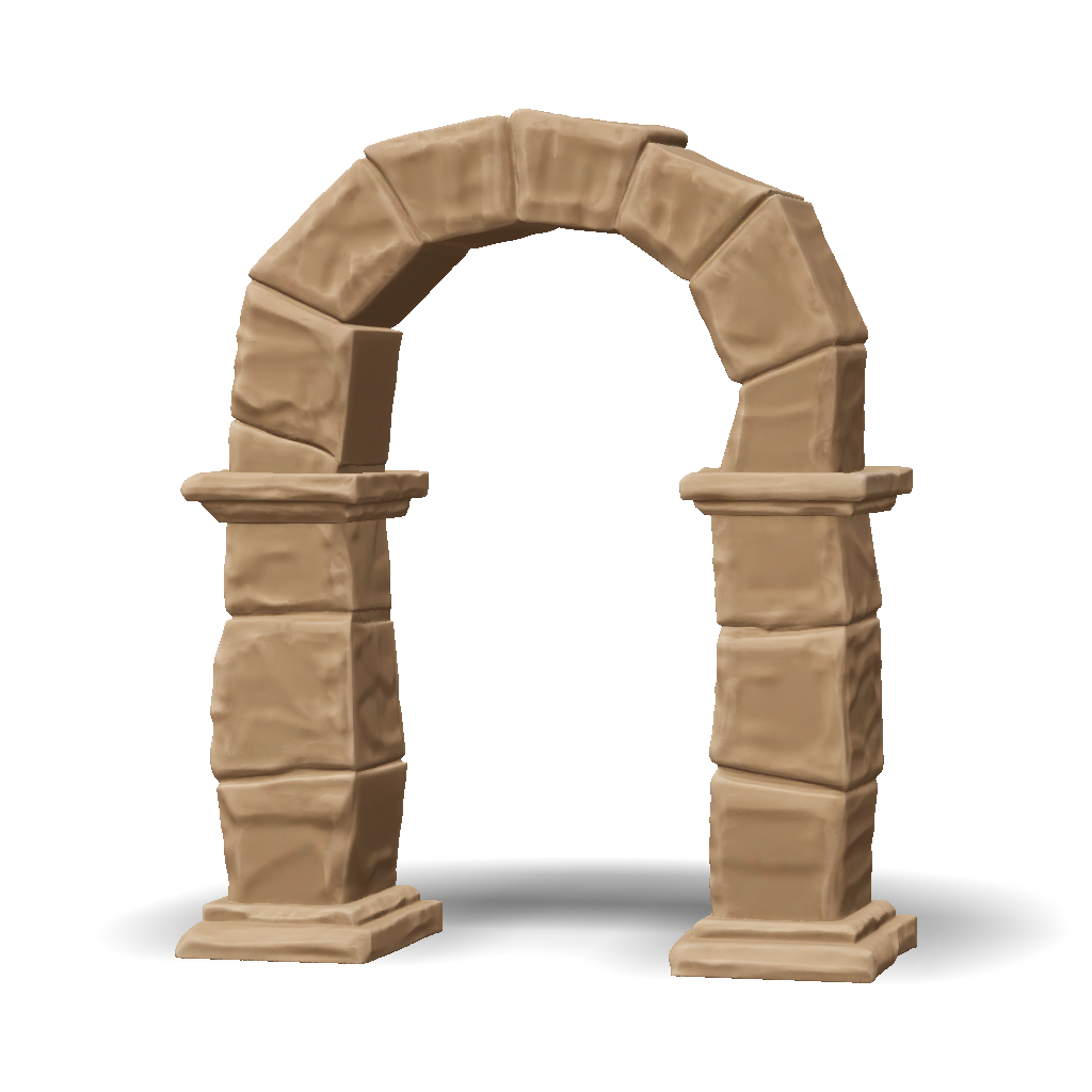 Random Rectangular Arch 3D Model: stone arch consisting of rectangular blocks forming a curved ...