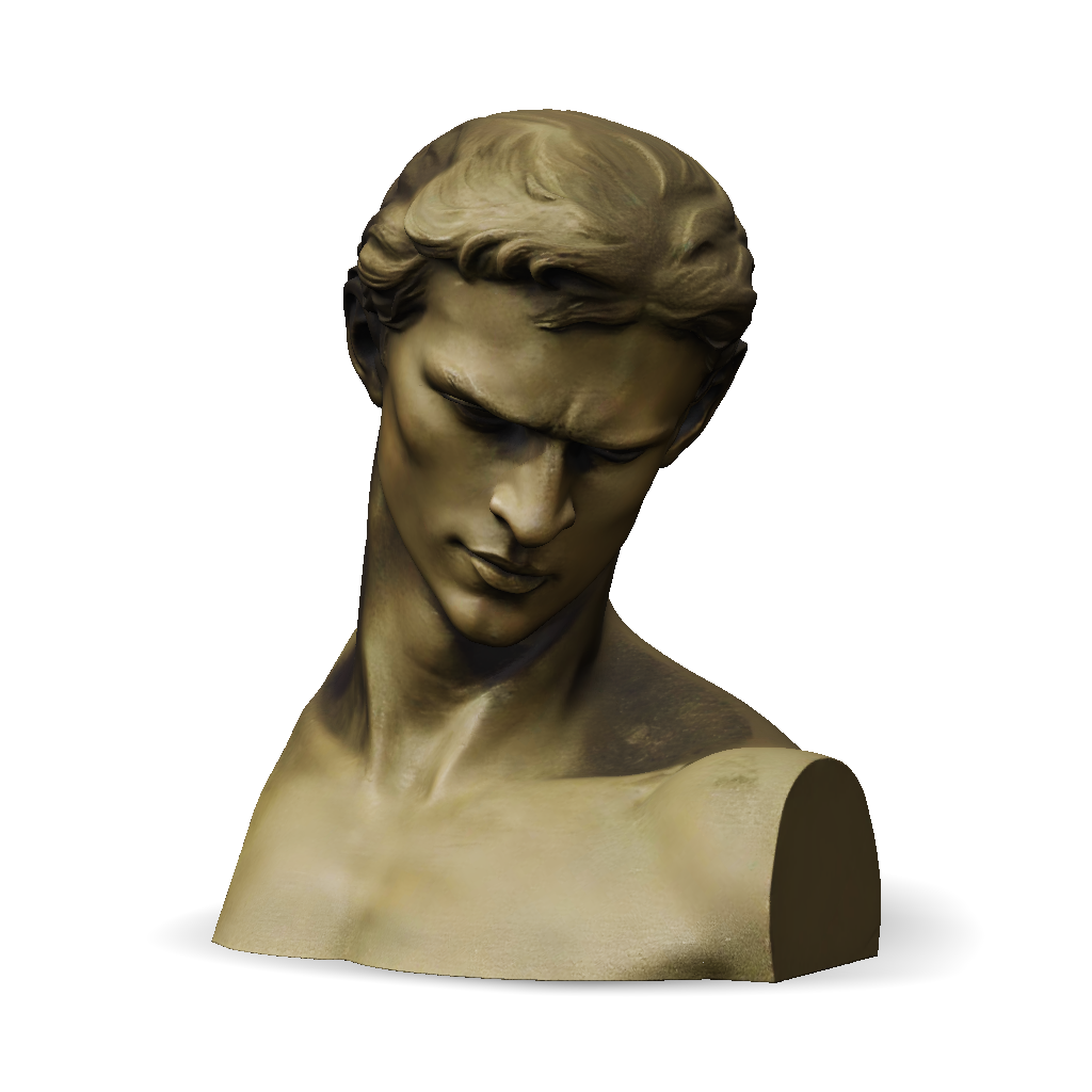 3D Model: bronze bust sculpture with patina classical male head and ...