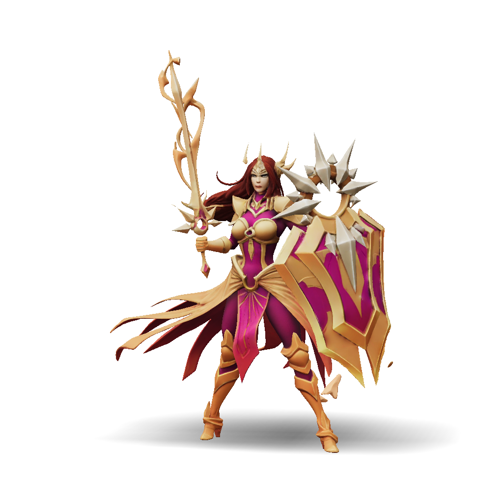 Fantasy Warrior 3D Model, Download Free Knight In Ornate Gold Purple ...