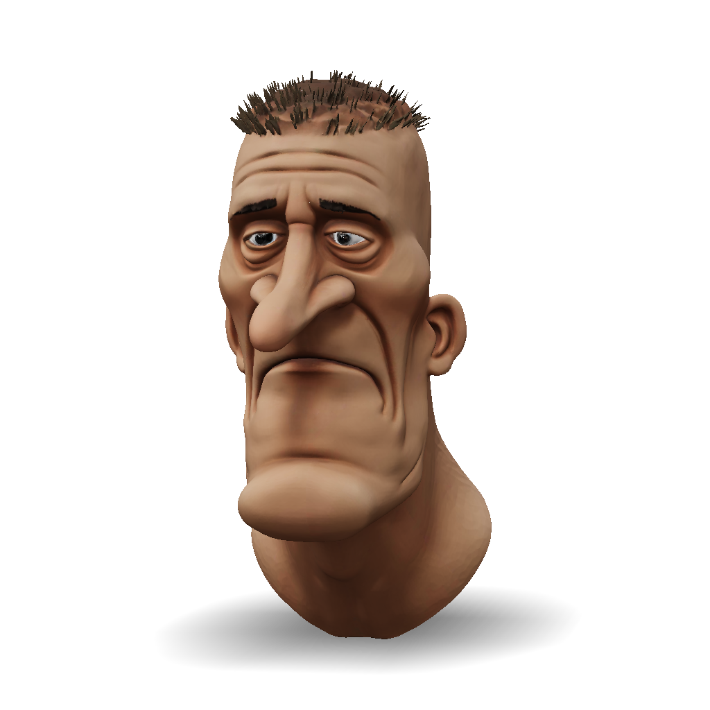 Exaggerated Skin 3D Model: large nosed humanoid with exaggerated nose beige skin simple ...