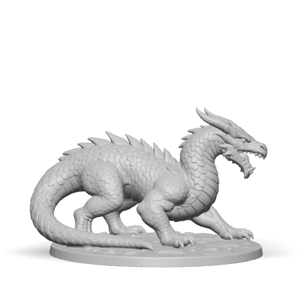 3D Model: dragon sculpture with detailed scales claws teeth and base in ...