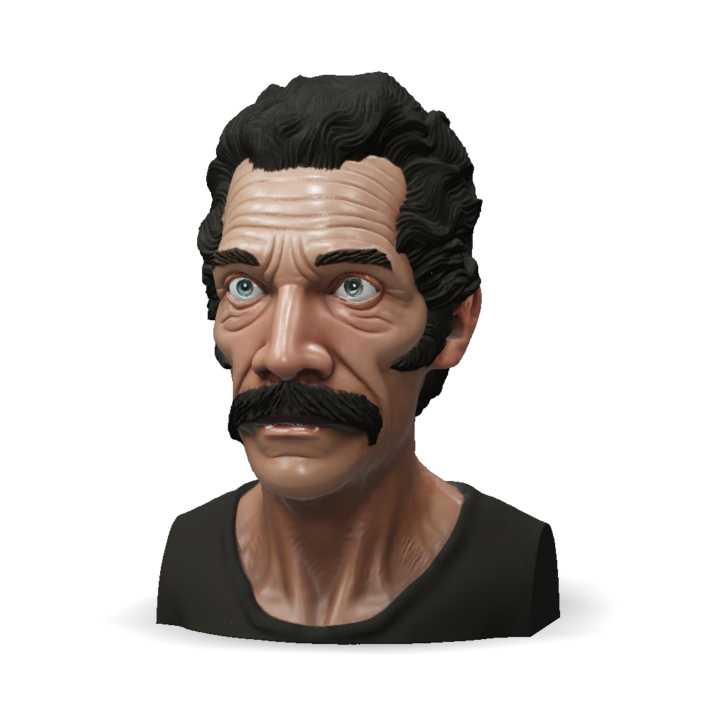 3D Model: Photorealistic 3D bust of the character Don Ramón from El ...