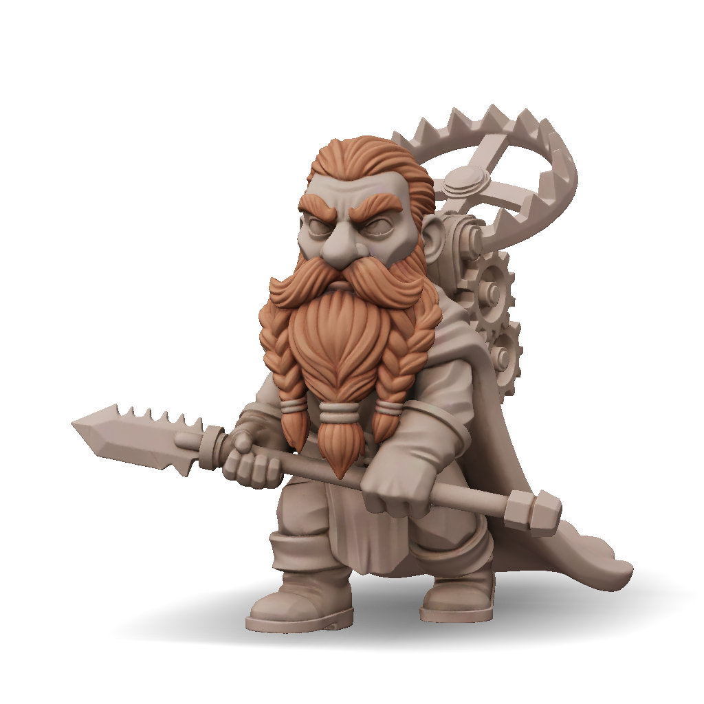 3D Model: 3d model of a chibi Dwarf Ranger male large oversized head ...