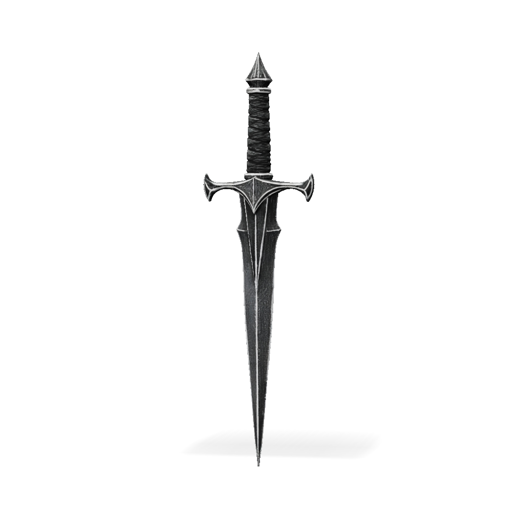 3D Model: dagger with crossguard double edged blade wrapped grip ...