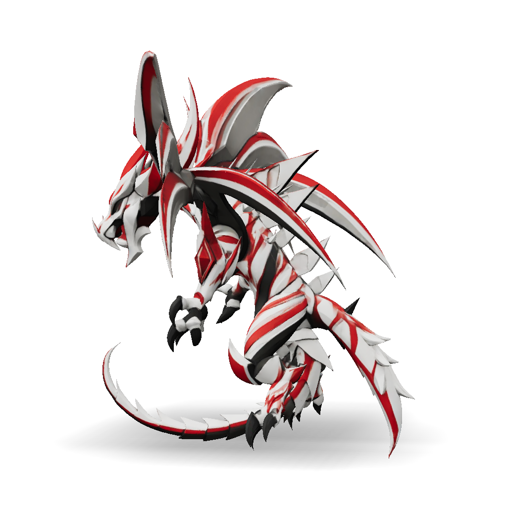 Dragon 3D Model, Download Free Dragon With Armored Red And White Scales ...