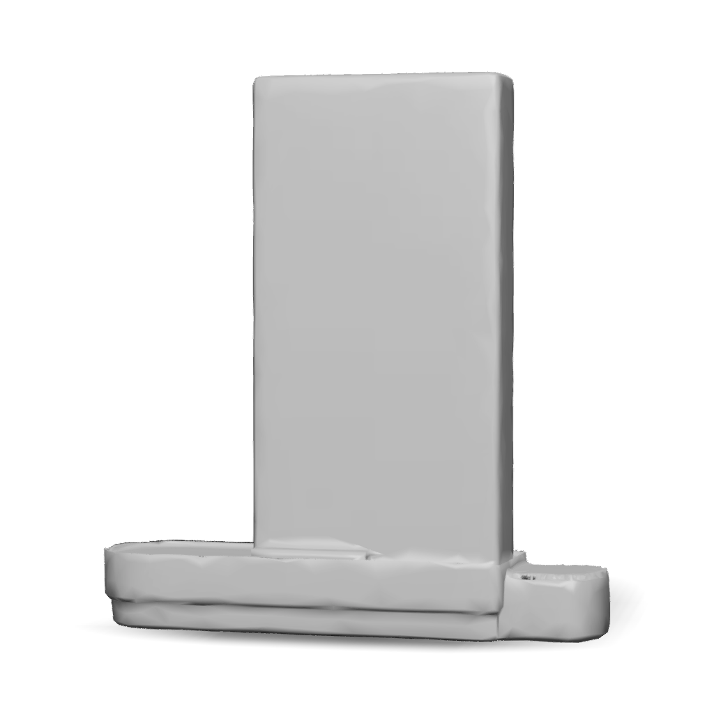 3D Model: white rectangular pillar on a rounded base with curved end ...