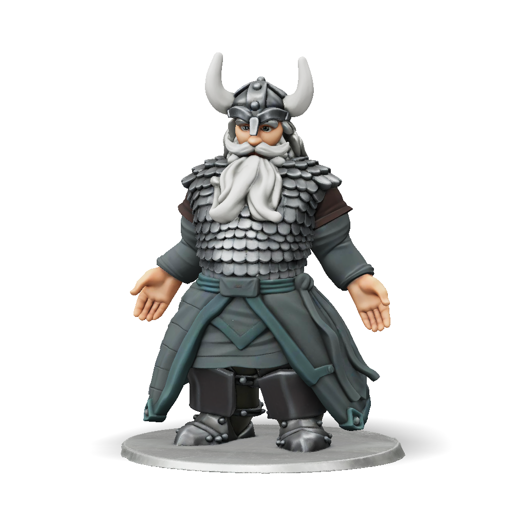 3D Model: viking warrior character model with horned helm scale armor ...