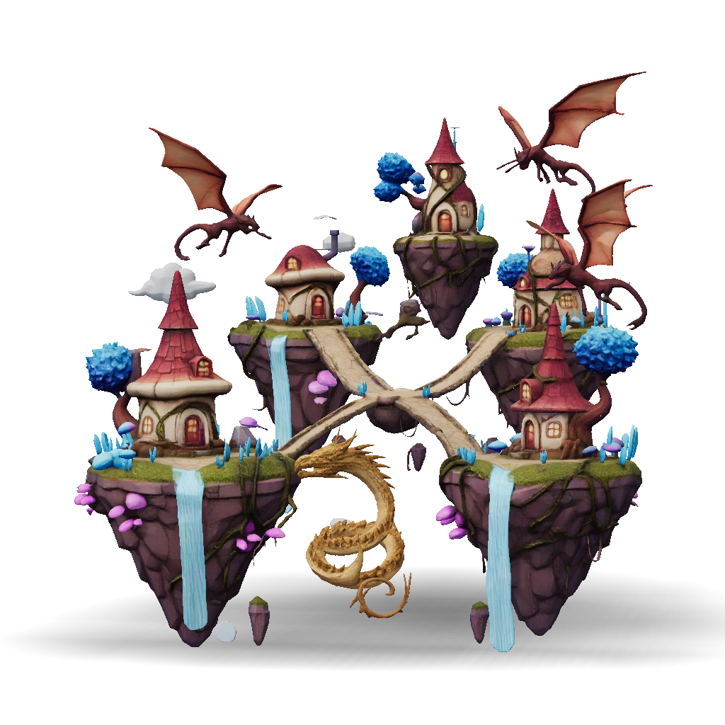 3D Model: Create a procedural 3D fantasy village environment generated ...