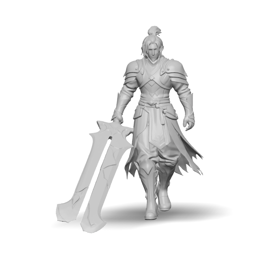 Fantasy Knight 3D Model, Download Free Armored Knight Wielding A Large ...