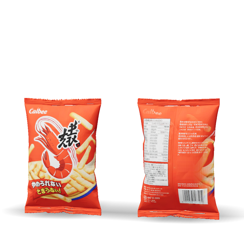 3D Model: Calbee shrimp chips bag with red packaging front design ...