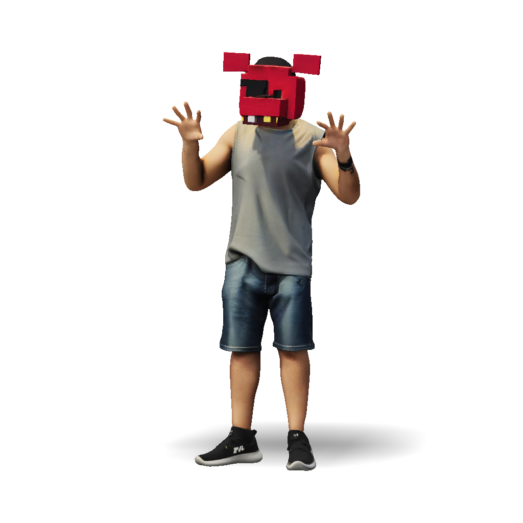 3D Model: blocky red foam helmet with block like features and open face ...