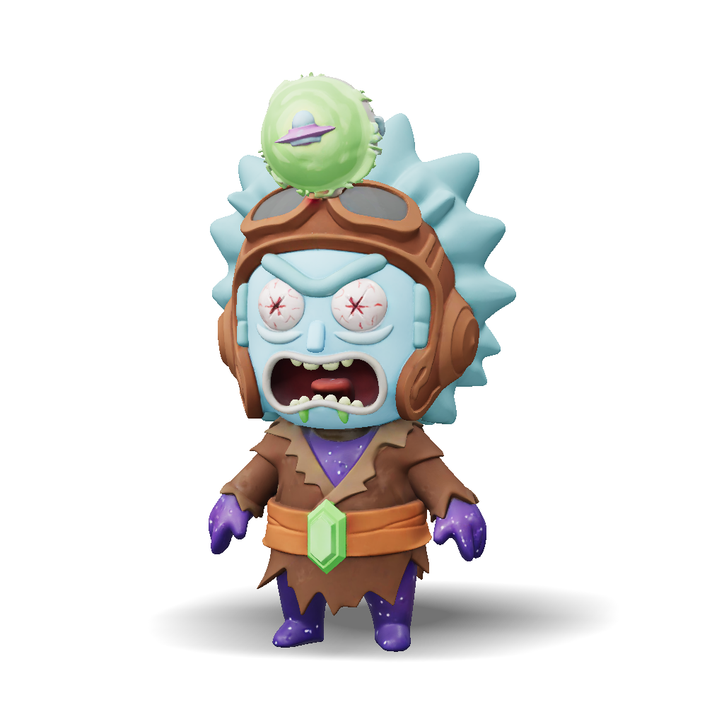 3D Model: blue humanoid alien zombie with brown trench coat purple ...