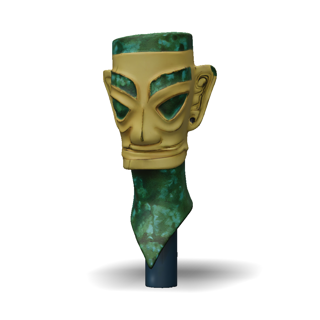 3D Model: dagger with green patina and gold accents