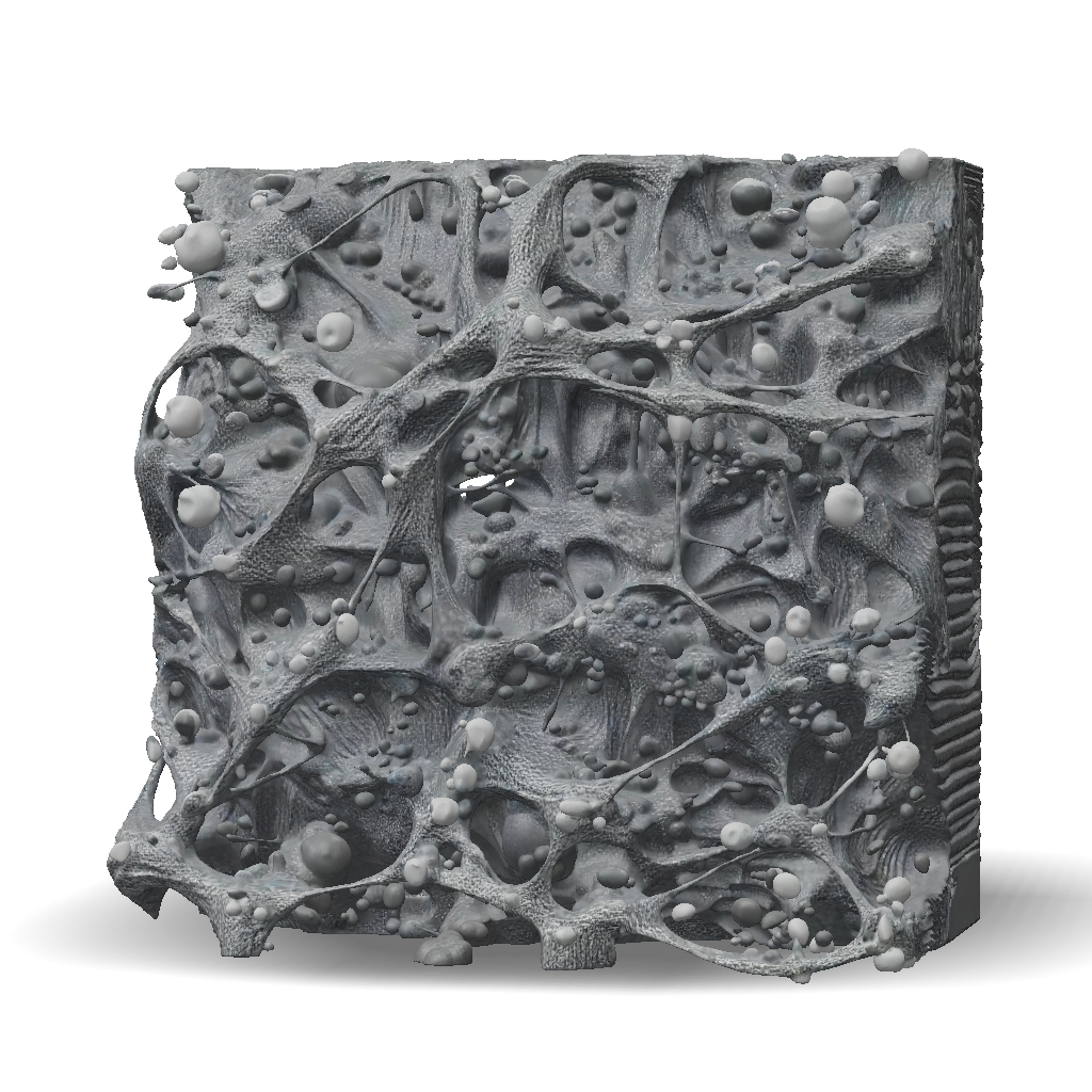 3D Model: porous foam network structure with interconnected curved ...