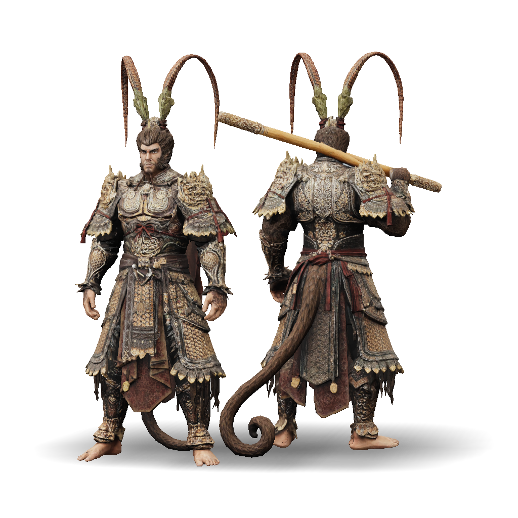 3D Model: ornate fantasy knight armor with elaborate gold filigree ...