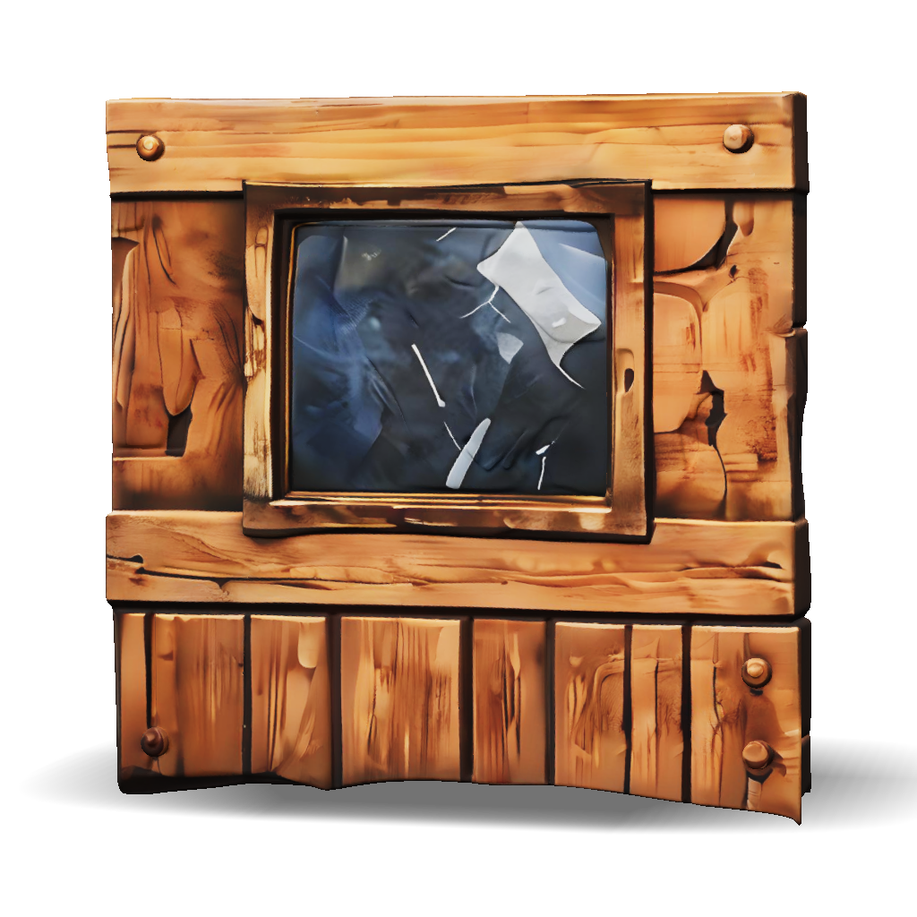 3D Model: wooden window wall with glass pane rustic brown wood texture ...
