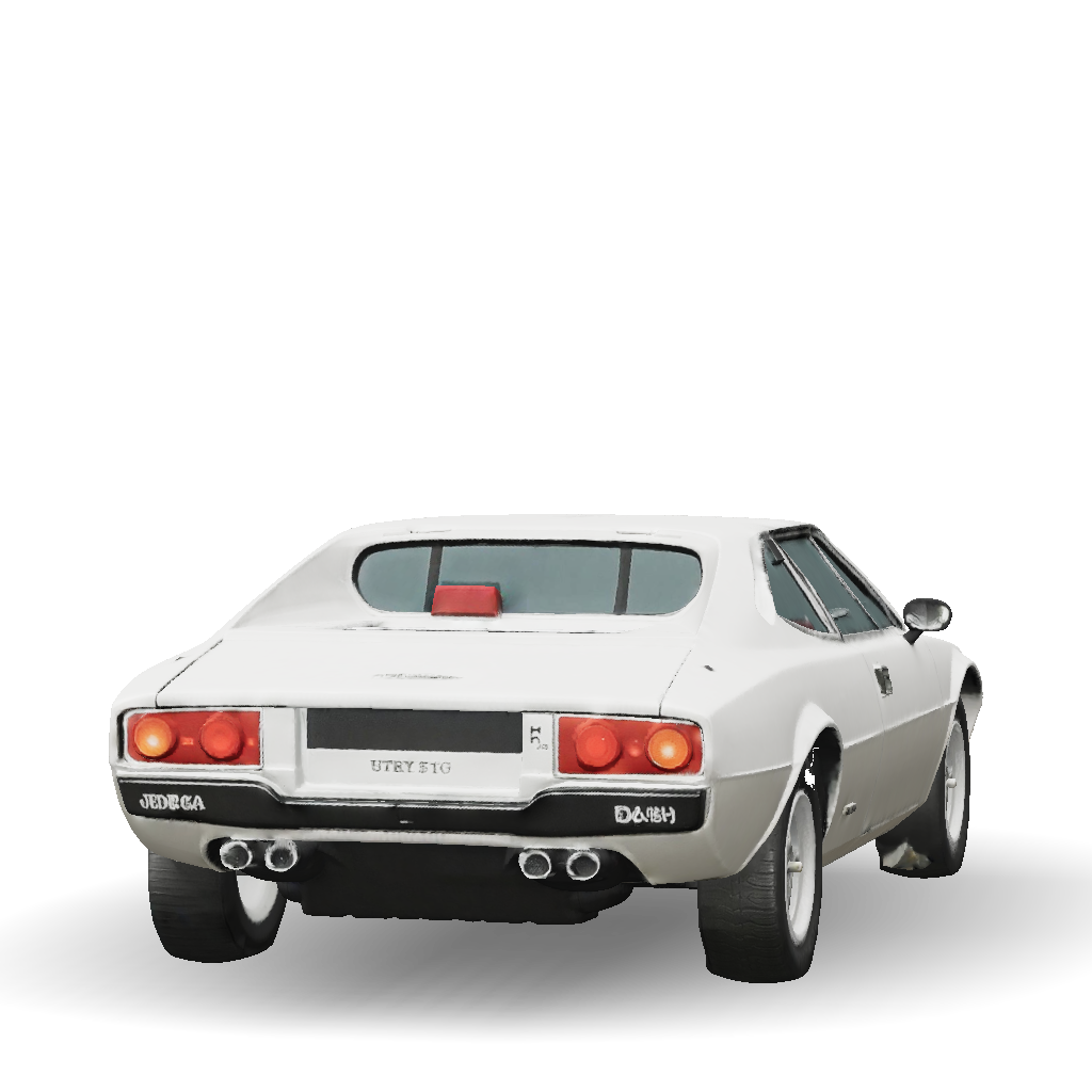 3D Model: white Ferrari 308 GTB rear view with red interior and classic ...