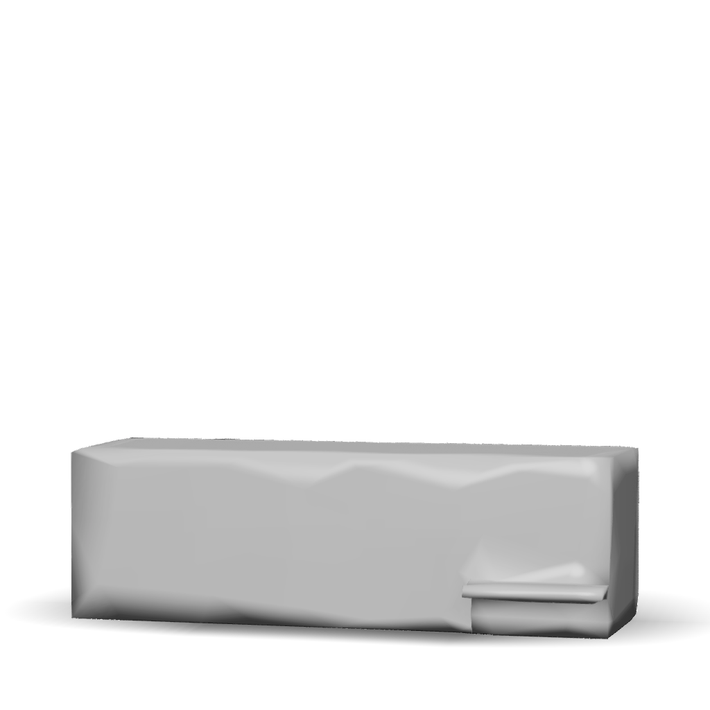 3D Model: long white rectangular box with small shelf like protrusion ...