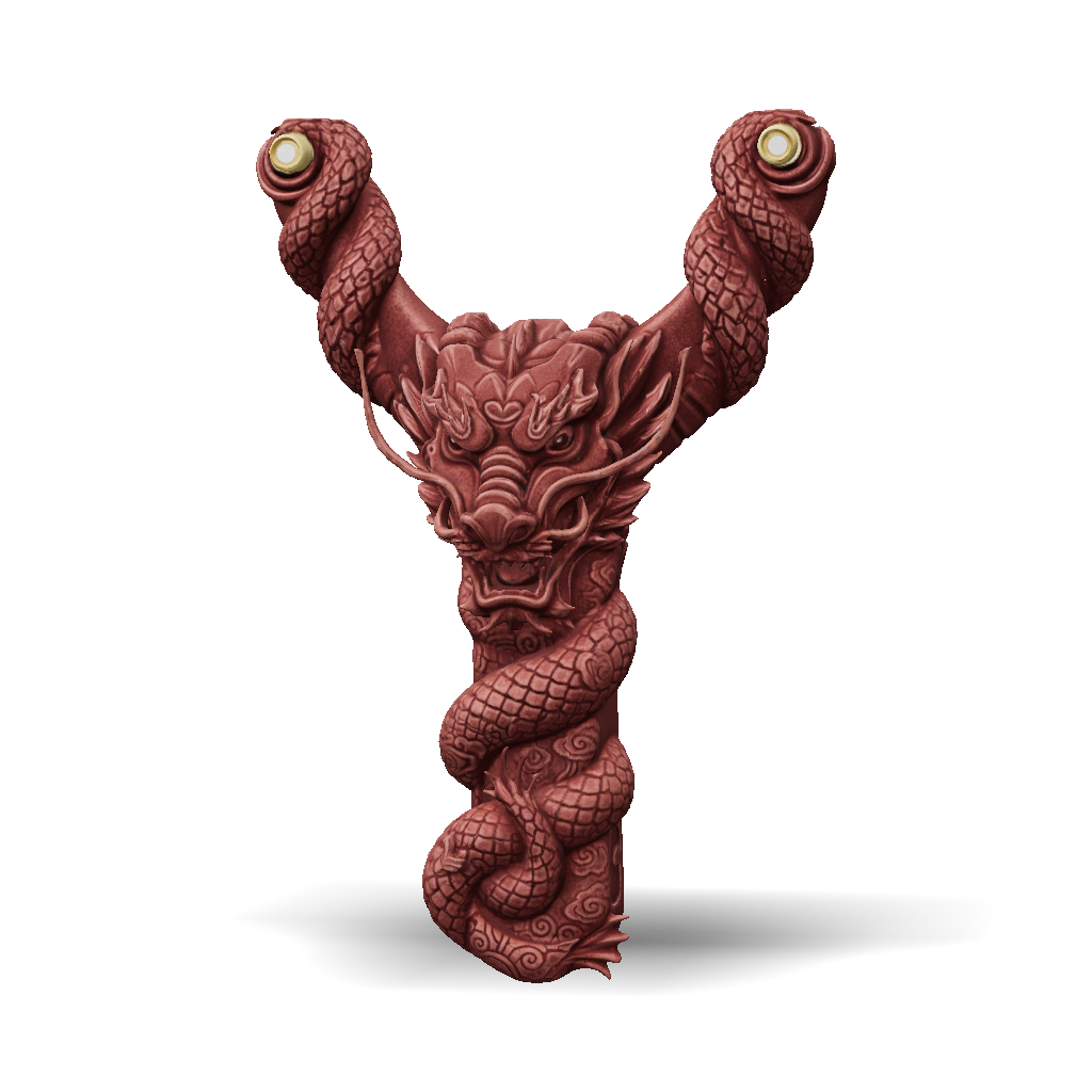 3D Model: dragon head with coiled serpentine body intricate scales and ...