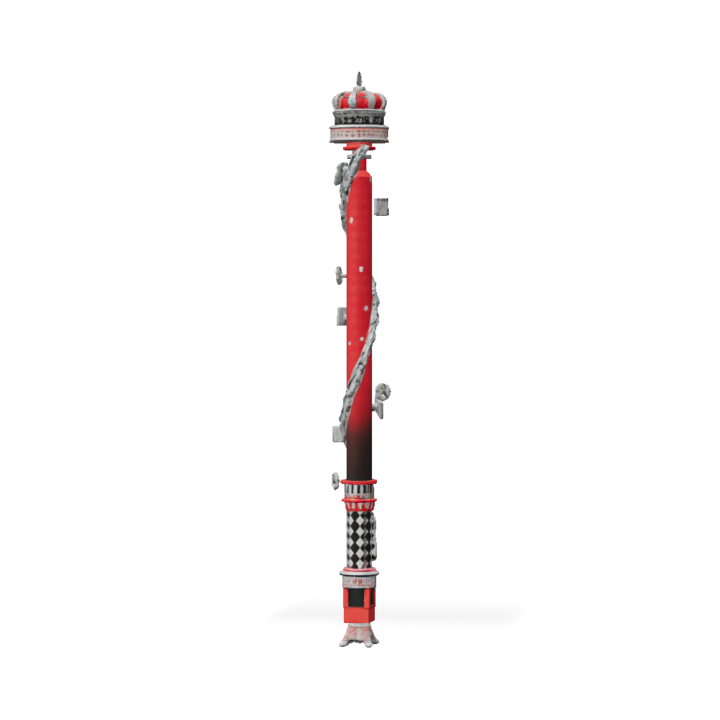 3D Model: ornate dagger with crown and decorative metalwork red blade ...