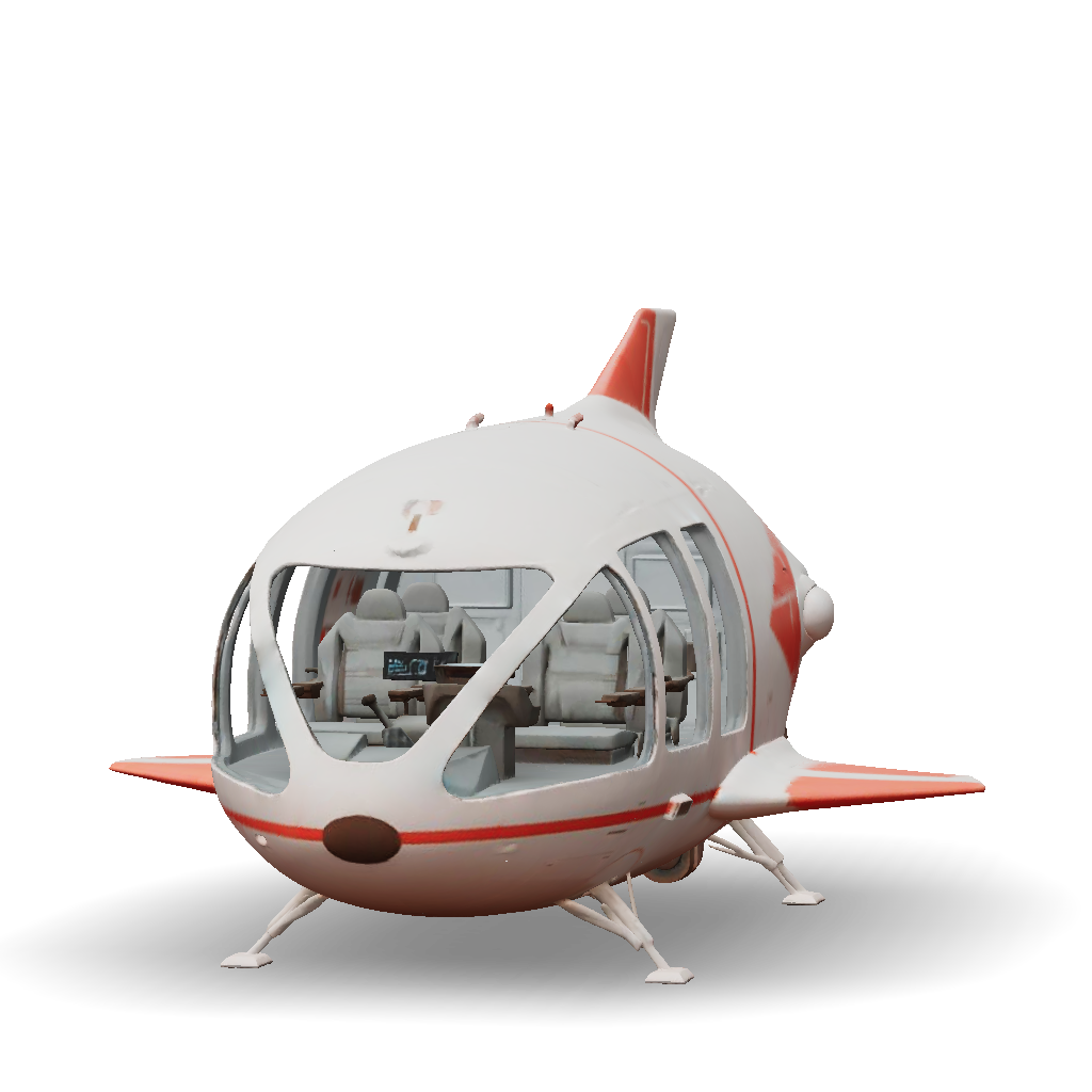 3D Model: white rocket Martian ship with seating inside the ship a ...
